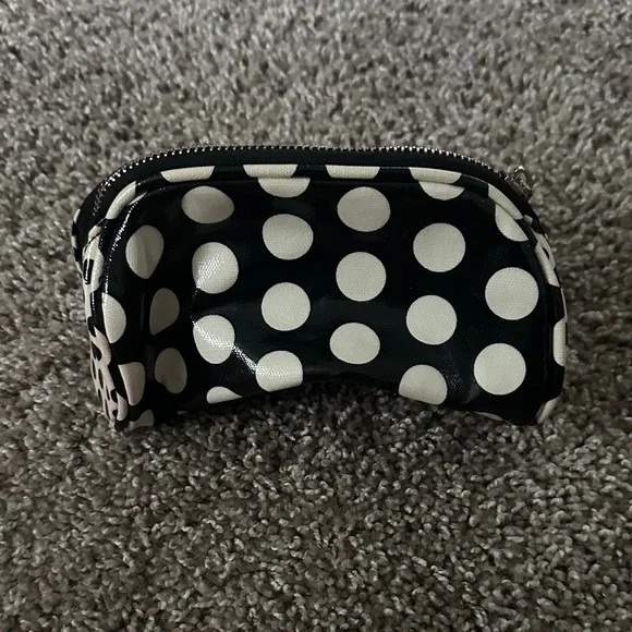 IT Cosmetics Black and White Polka Dot Cosmetic Bag - Picture 1 of 4